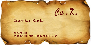 Csonka Kada névjegykártya